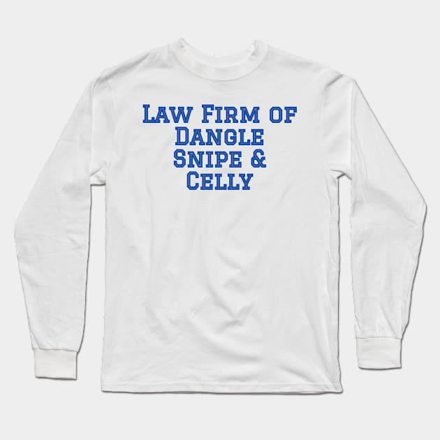 Funny Hockey Dangle, Snipe and Celly blue Long Sleeve T-Shirt by College Mascot Designs